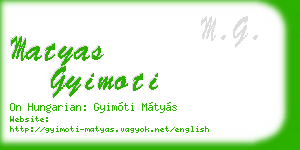 matyas gyimoti business card