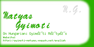 matyas gyimoti business card